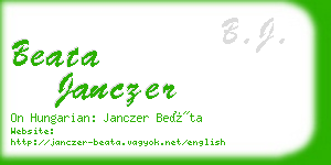 beata janczer business card